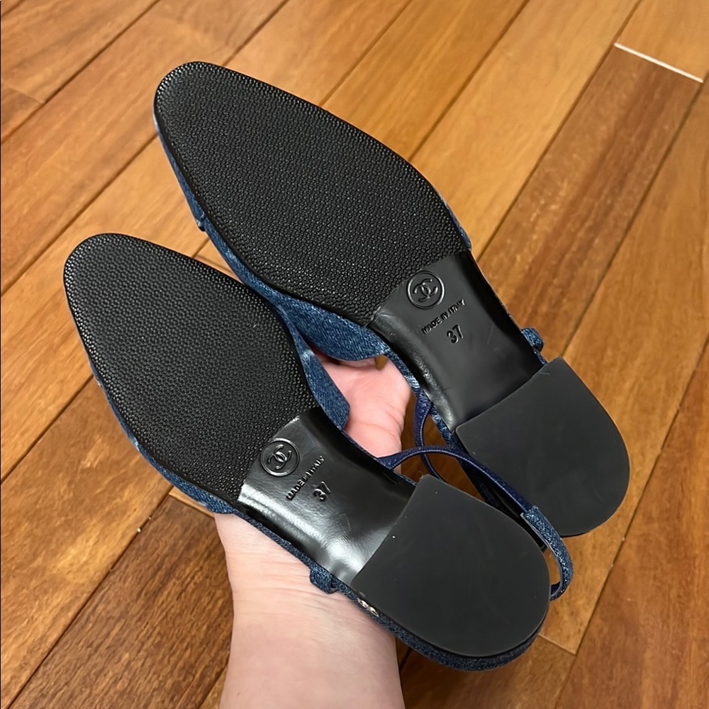 New CHANEL Coco Women's Slingback Shoes size 37 - Picture 7 of 9